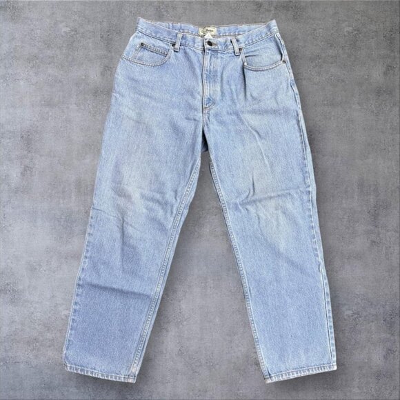 L.L.Bean Light Wash Denim Baggy Jeans – 35x30 - Picture 1 of 5